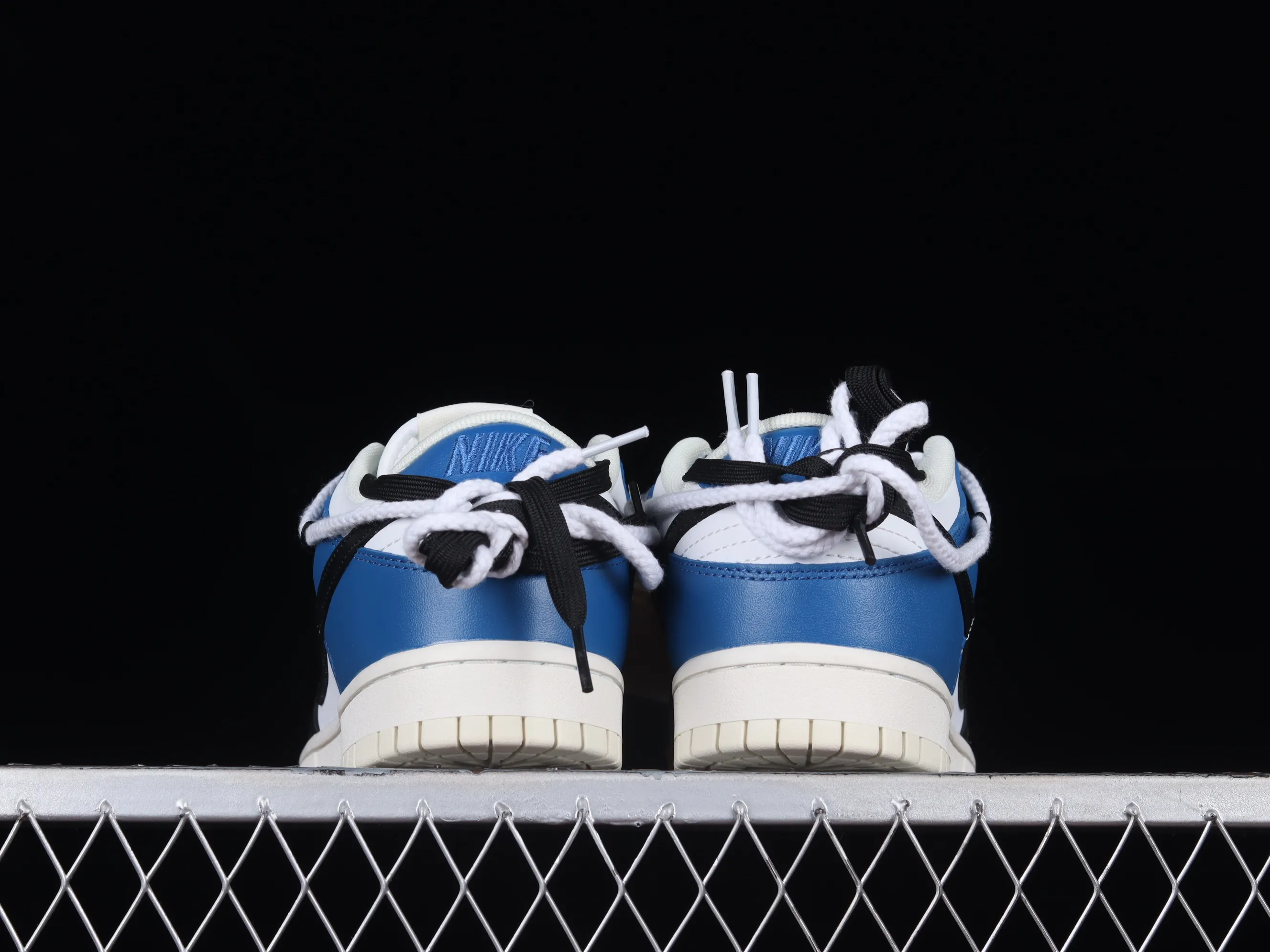 All categories Nk SB Dunk series Nk SB Dunk Low low-top sneakers Nk Dunk Low white blue black hook customized version of deconstructed strap casual sneakers DJ6188-100